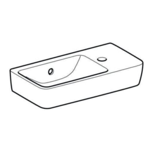 Geberit Handwaschbecken Renova Compact 50x25cm, m Hahnl. re, mit Überlauf, weiß
