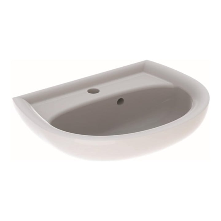 Geberit Handwaschbecken RENOVA mit Hahnloch, mit Überlauf 400 x 300 mm weiß