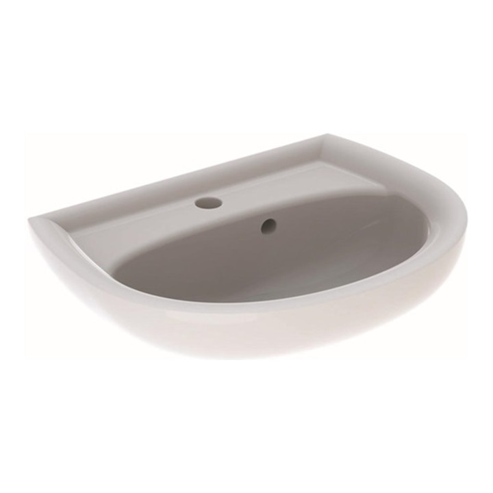 Geberit Handwaschbecken RENOVA mit Hahnloch, mit Überlauf 450 x 340 mm weiß