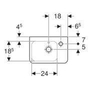 Geberit Handwaschbecken Renova Plan 36x25cm, m Hahnl., m ÜL, ku, we/KeraTe-4