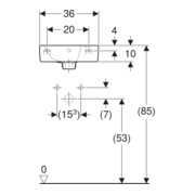 Geberit Handwaschbecken Renova Plan 36x25cm, m Hahnl., m ÜL, kurz, weiß-2