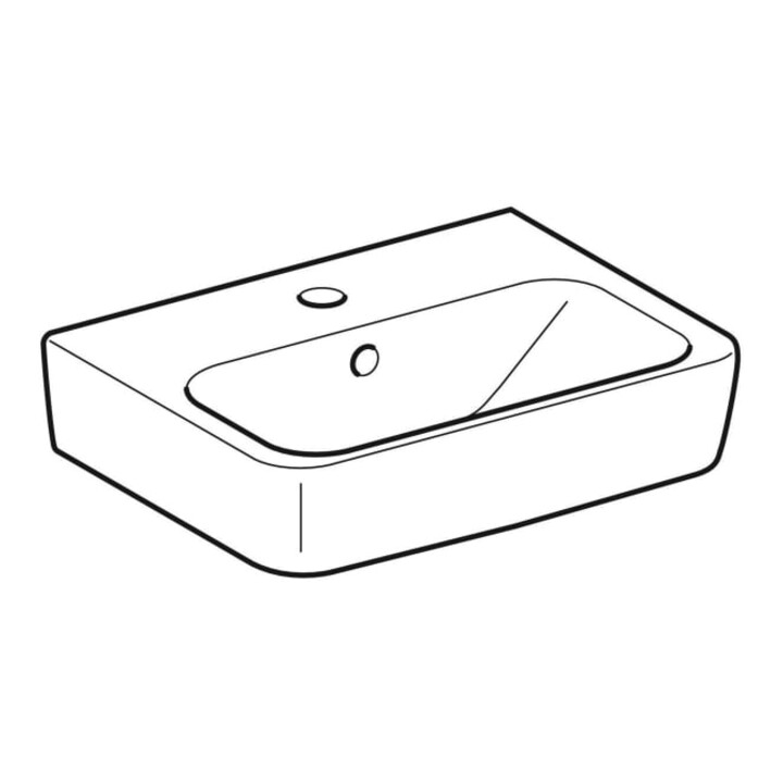 Geberit Handwaschbecken Renova Plan 45x34cm, Hahnl. mit., m ÜL, we. KeraTect
