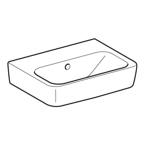Geberit Handwaschbecken Renova Plan 45x34cm, o. Hahnl., m ÜL, weiß KeraTect