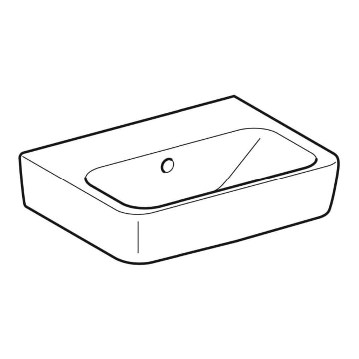 Geberit Handwaschbecken Renova Plan 45x34cm, o. Hahnl., m ÜL, weiß KeraTect