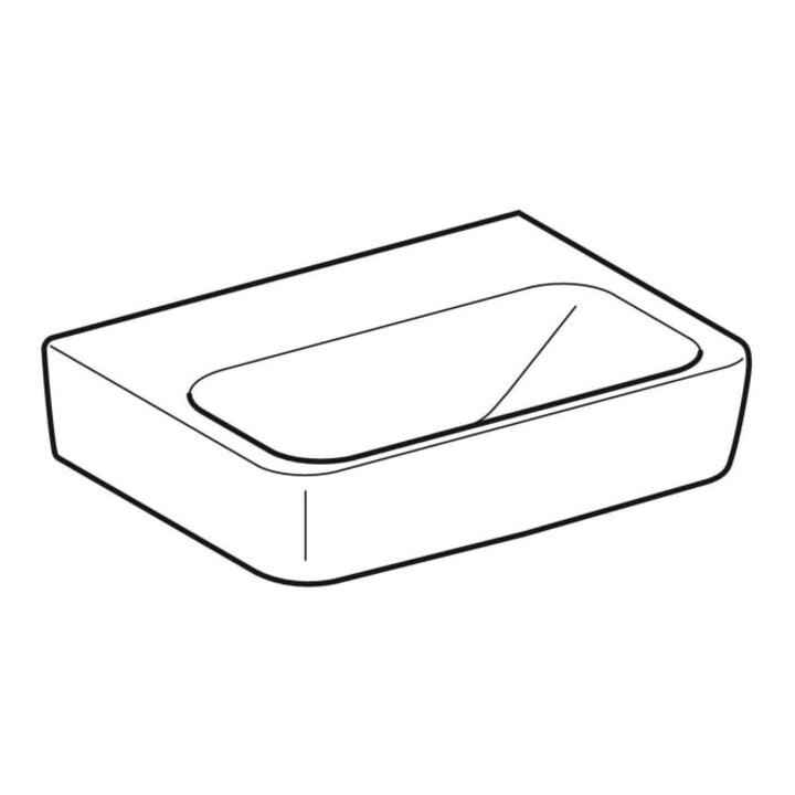 Geberit Handwaschbecken Renova Plan 45x34cm, o. Hahnl., o. ÜL, weiß KeraTect