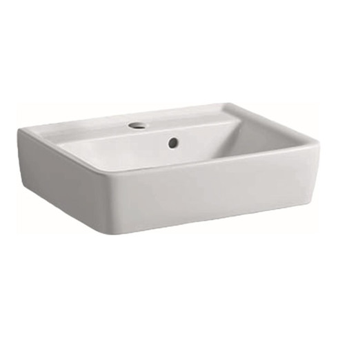 Geberit Handwaschbecken RENOVA PLAN 500 x 380 mm ohne Hahnloch, mit Überlauf weiß