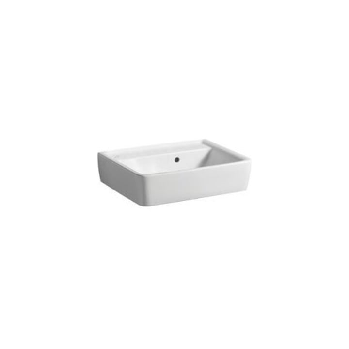 Geberit Handwaschbecken RENOVA PLAN 500 x 380 mm ohne Hahnloch, mit Überlauf weiß