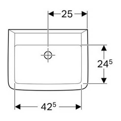 Geberit Handwaschbecken RENOVA PLAN 500 x 380 mm ohne Hahnloch, mit Überlauf weiß