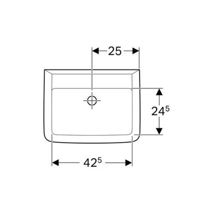 Geberit Handwaschbecken RENOVA PLAN 500 x 380 mm ohne Hahnloch, mit Überlauf weiß