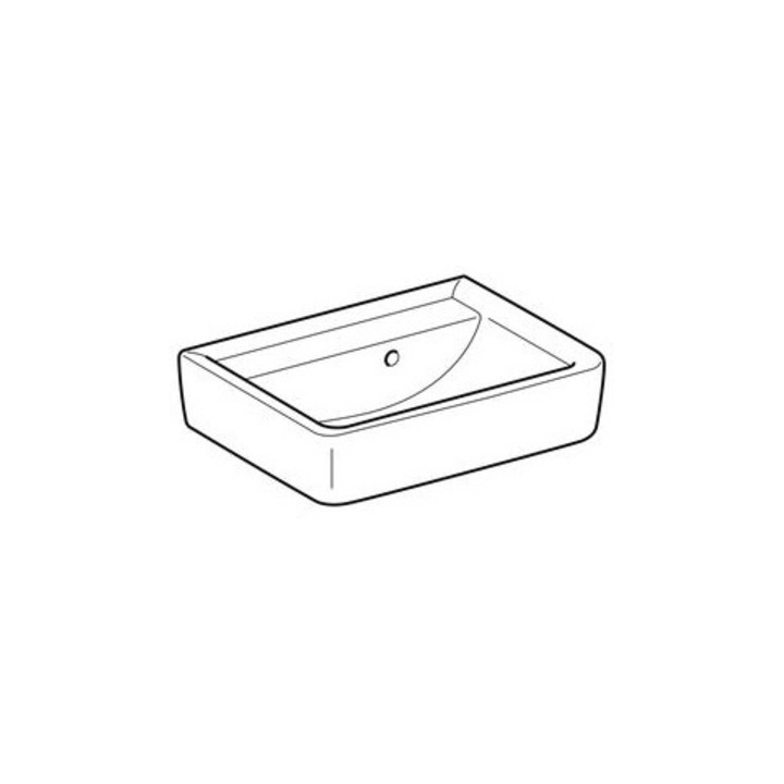 Geberit Handwaschbecken RENOVA PLAN 500 x 380 mm ohne Hahnloch, mit Überlauf weiß