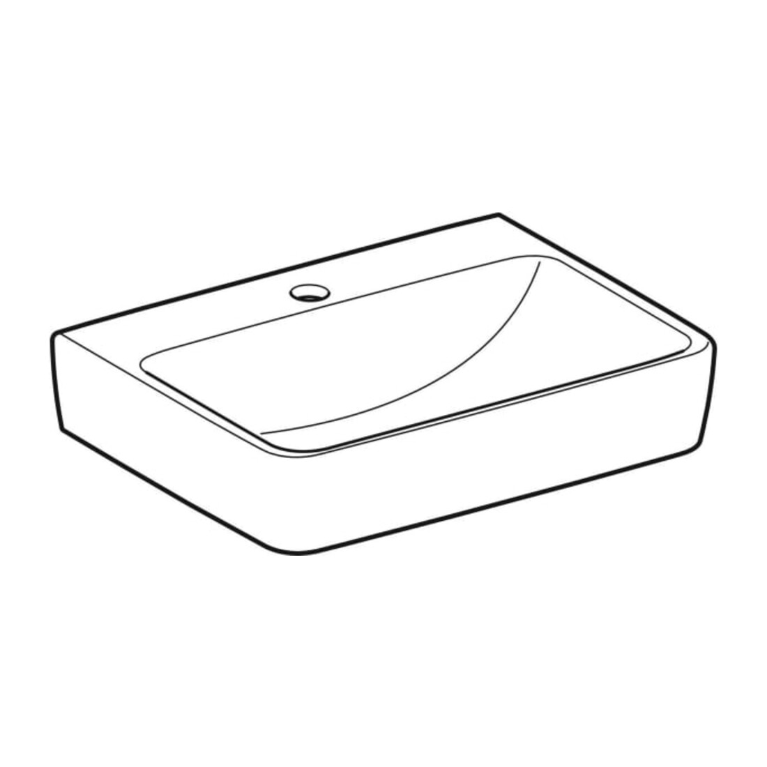Geberit Handwaschbecken Renova Plan 50x38cm, Hahnl. mit., o. ÜL, we. K-Tect