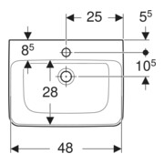 Geberit Handwaschbecken Renova Plan 50x38cm, Hahnl. mit., o. ÜL, we. K-Tect-4