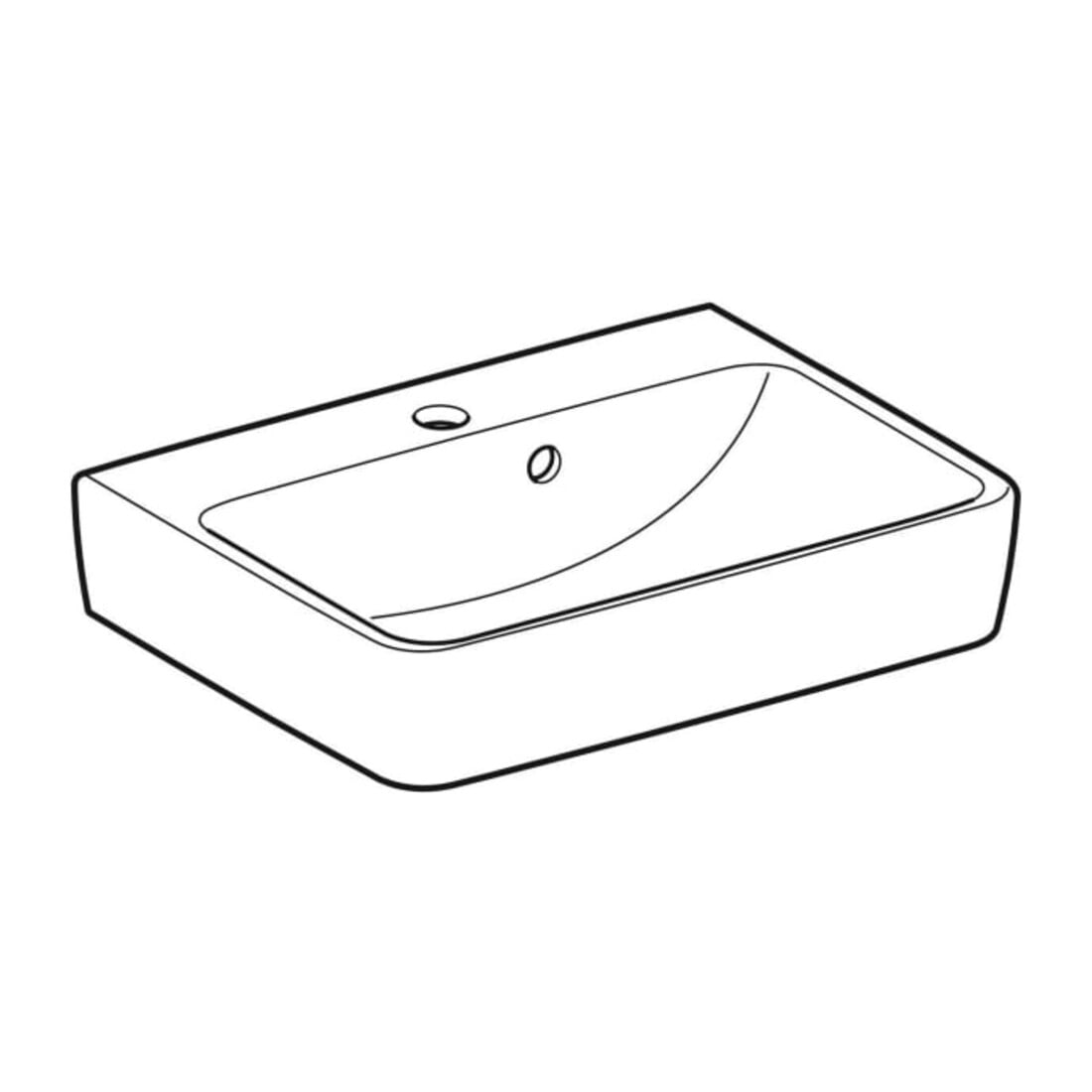 Geberit Handwaschbecken Renova Plan 50x38cm, HL mi, m asymetrischem ÜL, we.