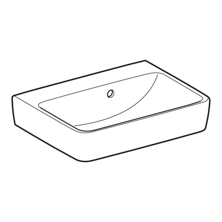 Geberit Handwaschbecken Renova Plan 50x38cm, o HL, m asymetrischem Ü, w K-T.