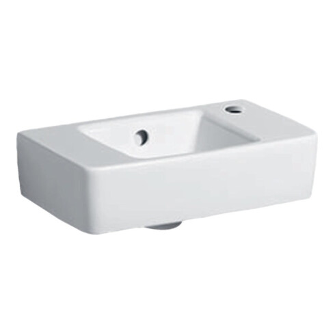 Geberit Handwaschbecken RENOVA PLAN mit Hahnloch rechts, mit Überlauf 400 x 250 mm weiß