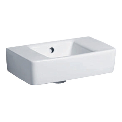 Geberit Handwaschbecken RENOVA PLAN ohne Hahnloch, mit Überlauf 400 x 250 mm weiß