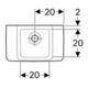 Geberit Handwaschbecken RENOVA PLAN ohne Hahnloch, ohne Überlauf 400 x 250 mm weiß-5