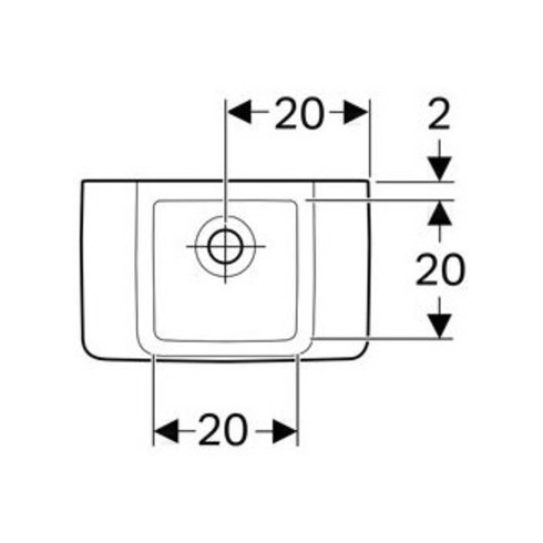 Geberit Handwaschbecken RENOVA PLAN ohne Hahnloch, ohne Überlauf 400 x 250 mm weiß