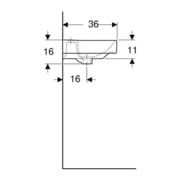 Geberit Handwaschbecken SMYLE 450 x 360 mm, mit Hahnloch, mit Überlauf weiß-4