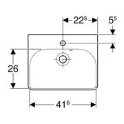 Geberit Handwaschbecken SMYLE 450 x 360 mm, mit Hahnloch, mit Überlauf weiß-5