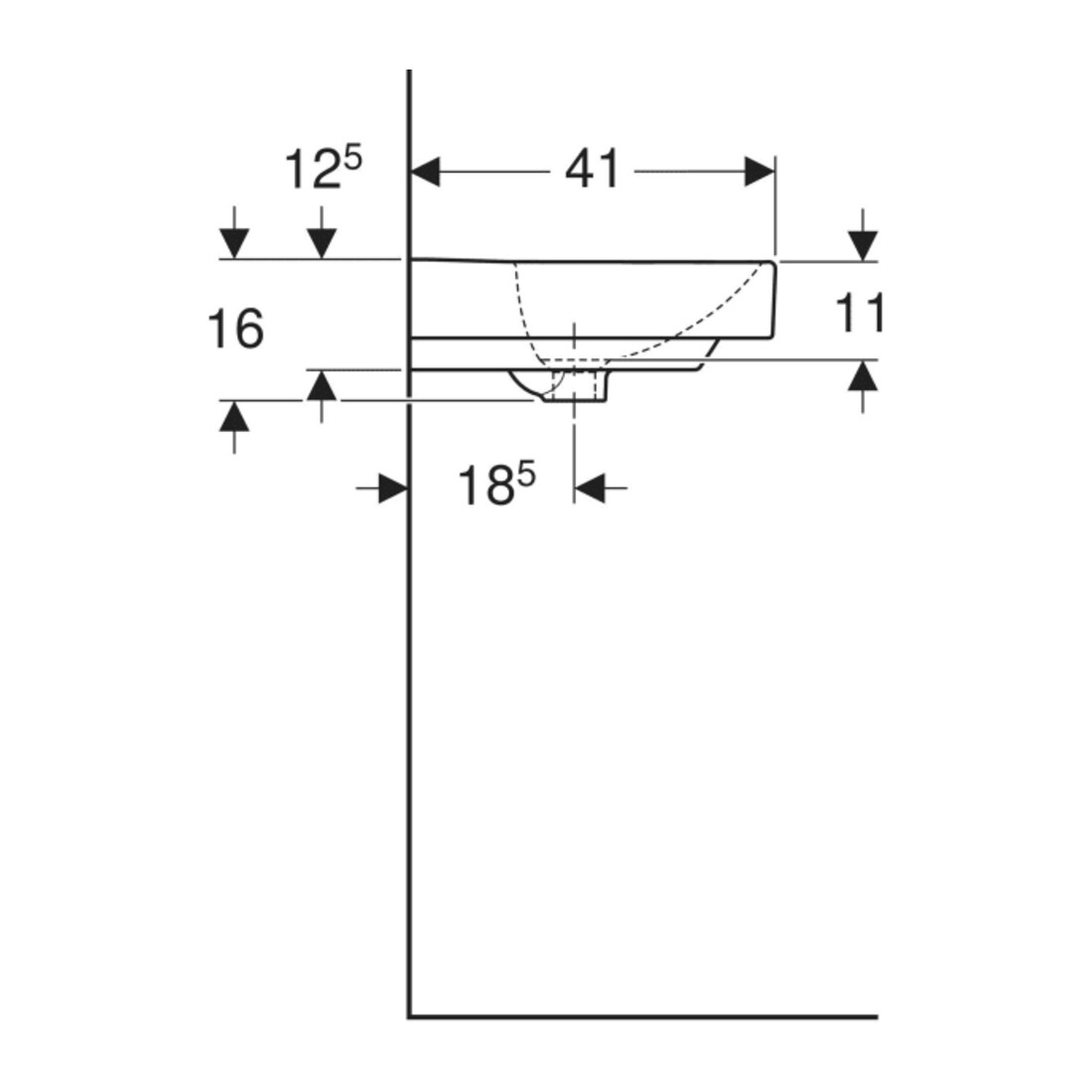 Geberit Handwaschbecken Smyle Square 50x41cm, m Hahnl., m ÜL, KeraTect/weiß