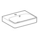 Geberit Handwaschbecken Smyle Square KeraT./we, 45x36cm, m Hahnl., m ÜL asym.