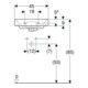 Geberit Handwaschbecken Smyle Square we., 45x36cm, m Hahnl., m ÜL asym.