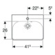 Geberit Handwaschbecken Smyle Square we., 45x36cm, m Hahnl., m ÜL asym.