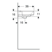 Geberit Handwaschbecken Smyle Square we., 45x36cm, m Hahnl., m ÜL asym.-5