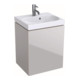 Geberit Handwaschbecken-Unterschrank ACANTO 445 x 535 x 375 mm Lack hochglanz weiß, Front Glas weiß-1