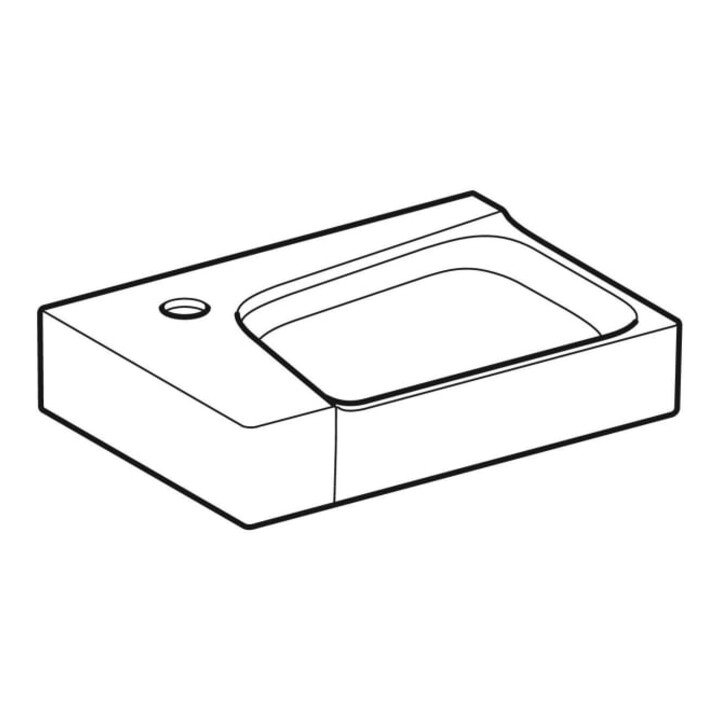 Geberit Handwaschbecken Xeno2 40x28cm, m Hahnl. li, o. ÜL, we. K-Tect