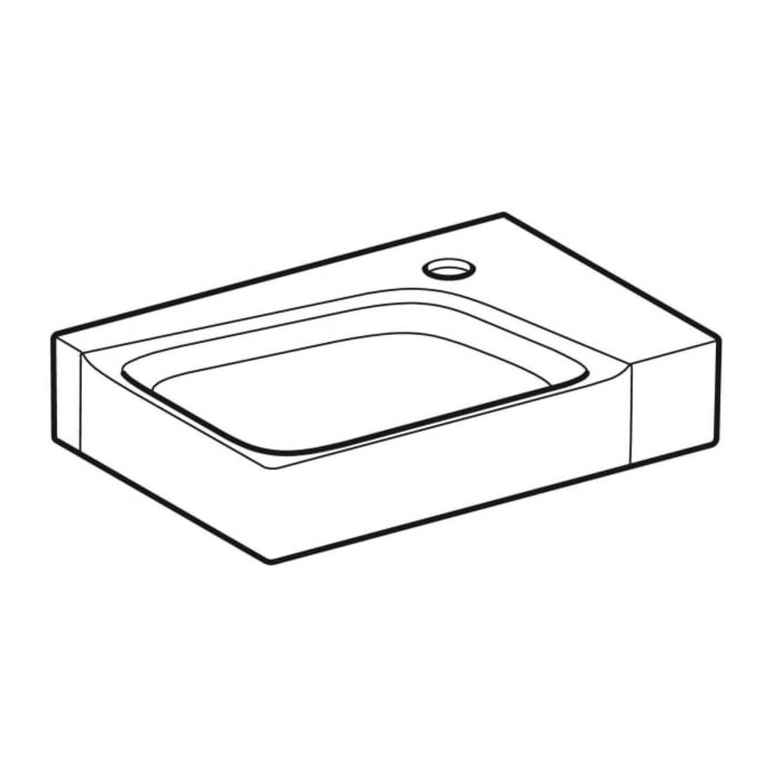Geberit Handwaschbecken Xeno2 40x28cm, m Hahnl. re, o. ÜL, we. K-Tect
