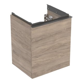 Geberit Handwaschbeckenunterschrank Acanto 1 Lade, Br. 45cm, Nussbaum / lava matt