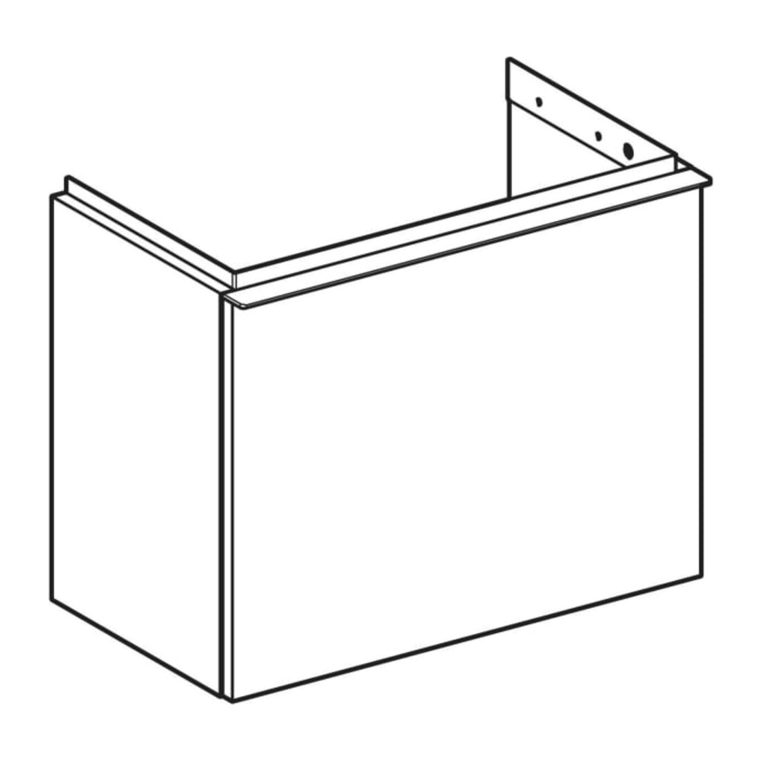 Geberit Handwaschbeckenunterschrank iCon 52x41,5x30,7cm, 1 Lade, we. ma/Gr we. ma