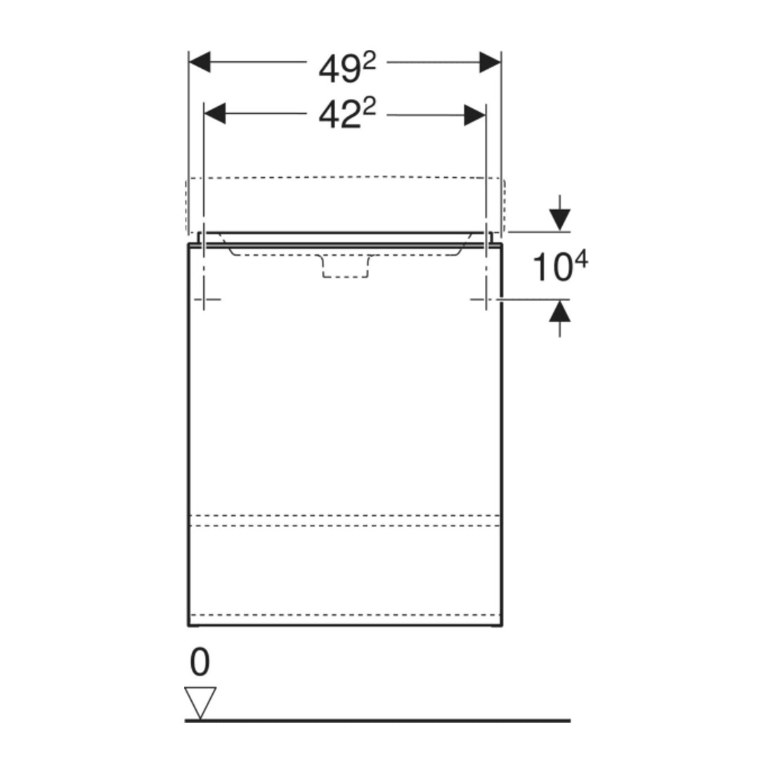 Geberit Handwaschbeckenunterschrank Smyle Square 49,2x61,7x40,6cm, T. li, weiß hochglanz