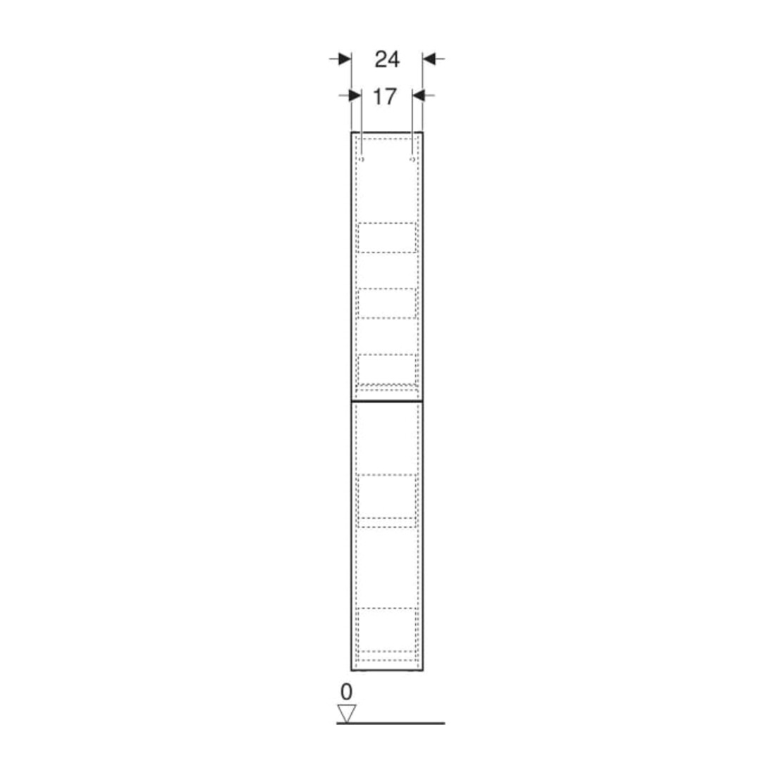 Geberit Hochschrank 2 Ausz., Br. 24cm, la. ma / la. glänzend