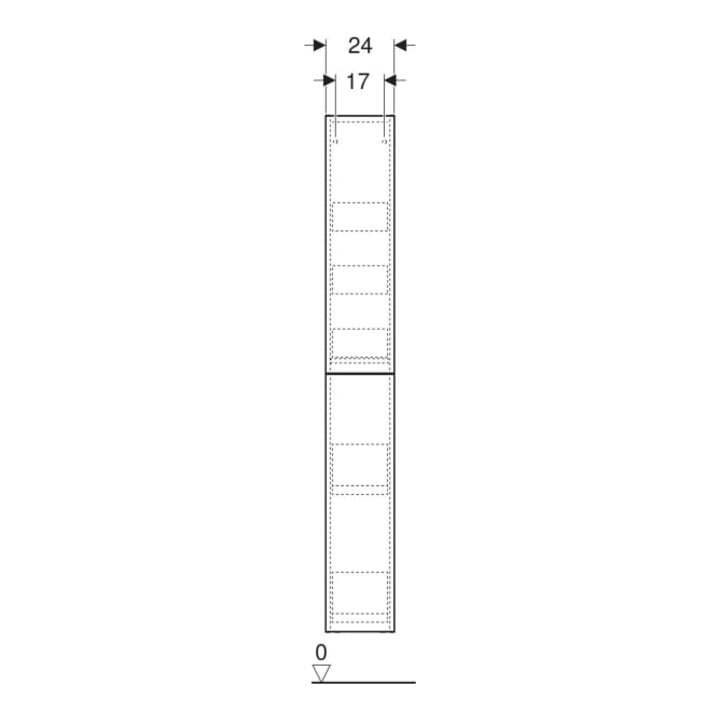 Geberit Hochschrank 2 Auszüge, Breite 24cm, Eiche