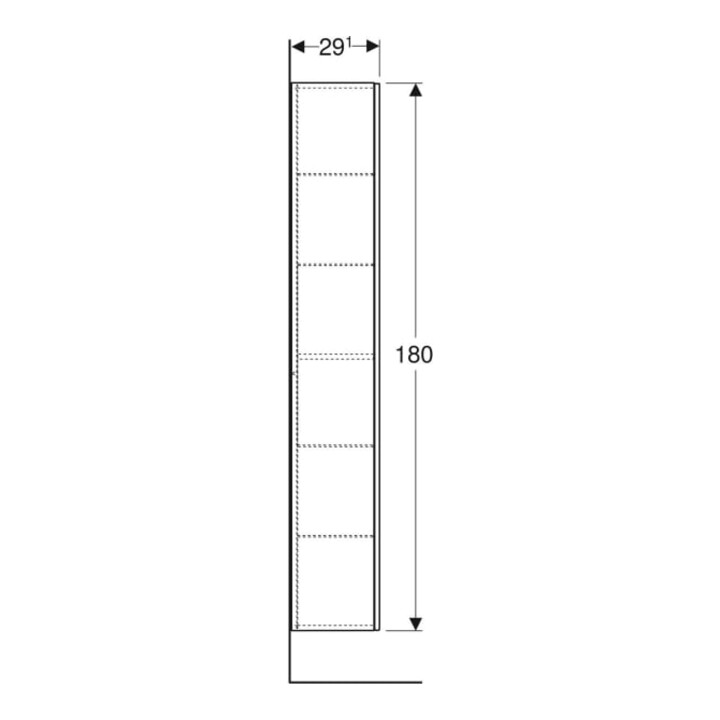 Geberit Hochschrank 36x180x29,1cm, 1 T., Ei nat./Mel. Struk.