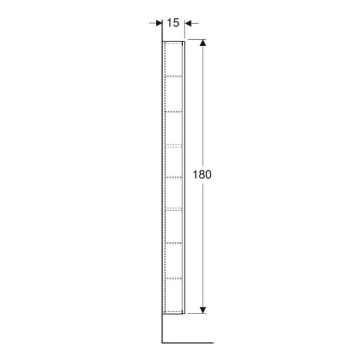 Geberit Hochschrank Acanto 1 T + Innenspiegel, B 45cm, la m / la gl