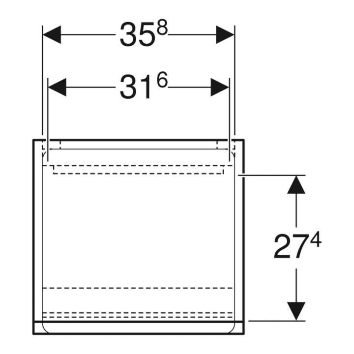 Geberit Hochschrank Renova Plan 39x105x36cm, 2 T, 1 La., w, lac hochgl.