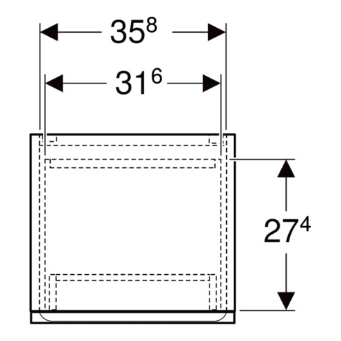 Geberit Hochschrank Renova Plan 39x180x36cm, 2 T, 1 La., N h, F. strukt.