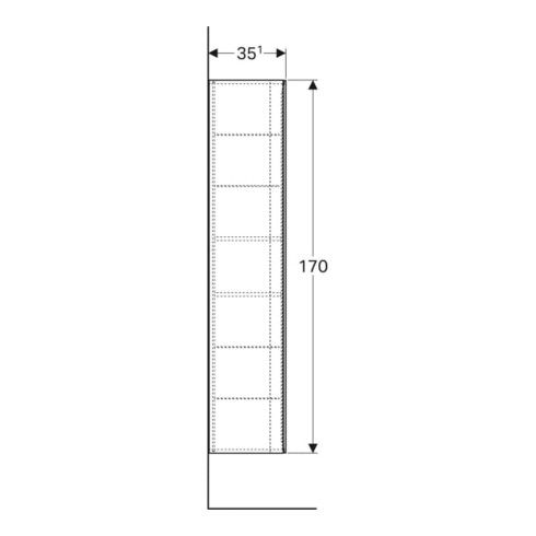 Geberit Hochschrank Xeno2 40x170x35,1cm, m 1 T., strukt./sch.-gr