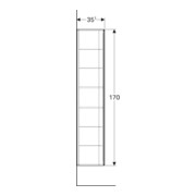 Geberit Hochschrank Xeno2 40x170x35,1cm, m 1 T., strukt./sch.-gr-2