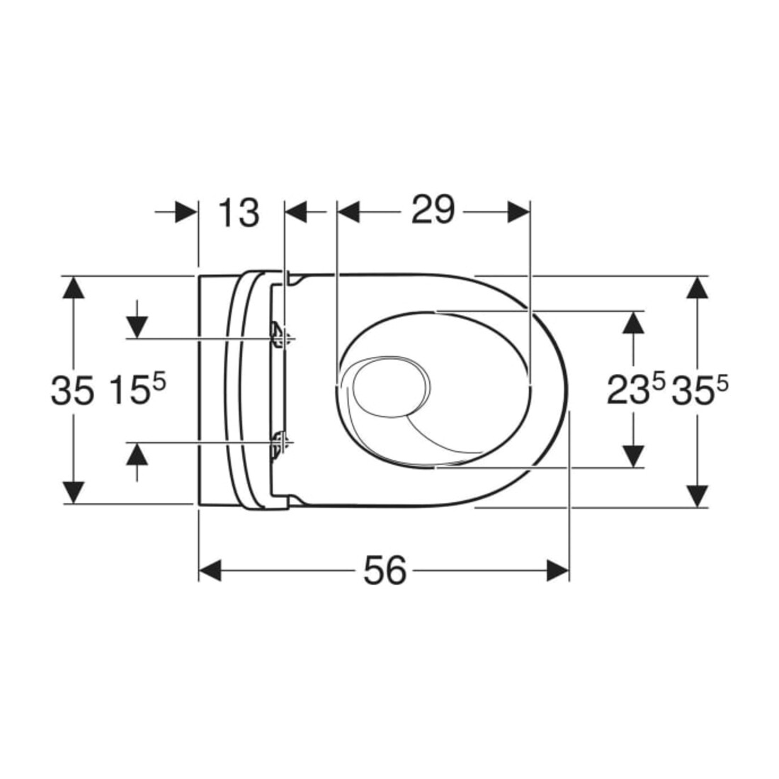 Geberit iCon Ensemble WC sur pied, cuvette profonde 35,5x56 cm, blanc, avec siège, blanc