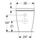 Geberit iCon Ensemble WC sur pied, cuvette profonde 35,5x56 cm, blanc, avec siège, blanc
