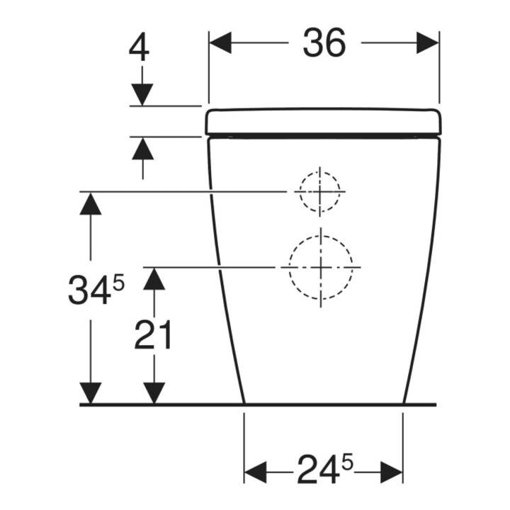 Geberit iCon Ensemble WC sur pied, cuvette profonde 35,5x56 cm, blanc, avec siège, blanc