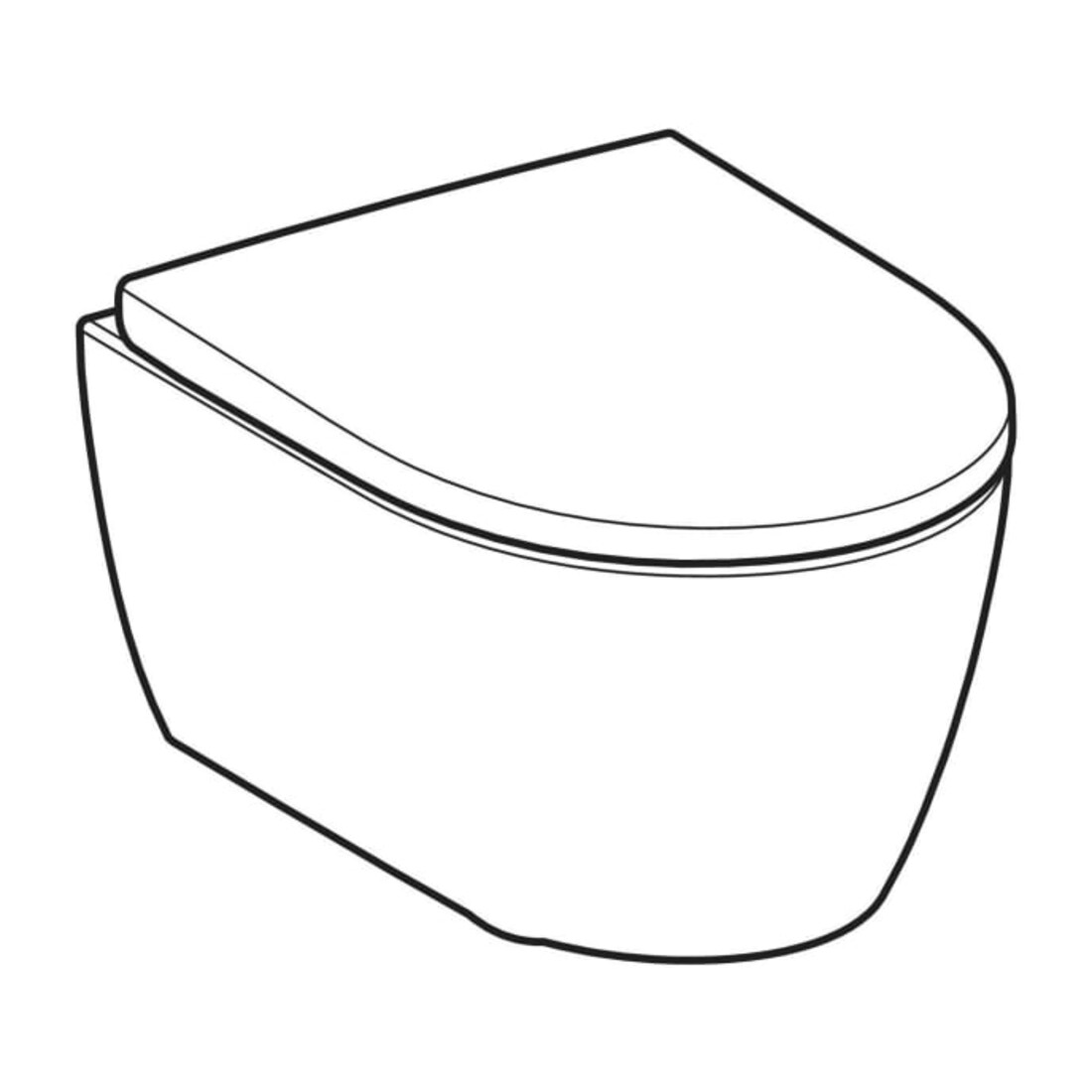 Geberit iCon Ensemble WC suspendu, cuvette à chasse profonde 35,5x49 cm, sortie cachée, avec abattant, blanc