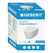 Geberit iCon Ensemble WC suspendu, cuvette à chasse profonde 35,5x49 cm, sortie cachée, avec abattant, blanc-5
