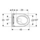 Geberit iCon Ensemble WC suspendu, cuvette à chasse profonde 35,5x49 cm, sortie verticale, avec abattant, blanc mat