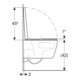 Geberit iCon Ensemble WC suspendu, cuvette à chasse profonde 35,5x49 cm, sortie verticale, avec abattant, blanc mat